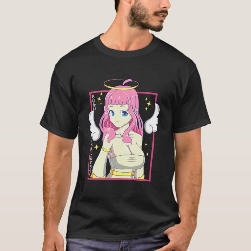 Japanese Anime Girl Angel Pastel Menhera Goth Punk T_Shirt