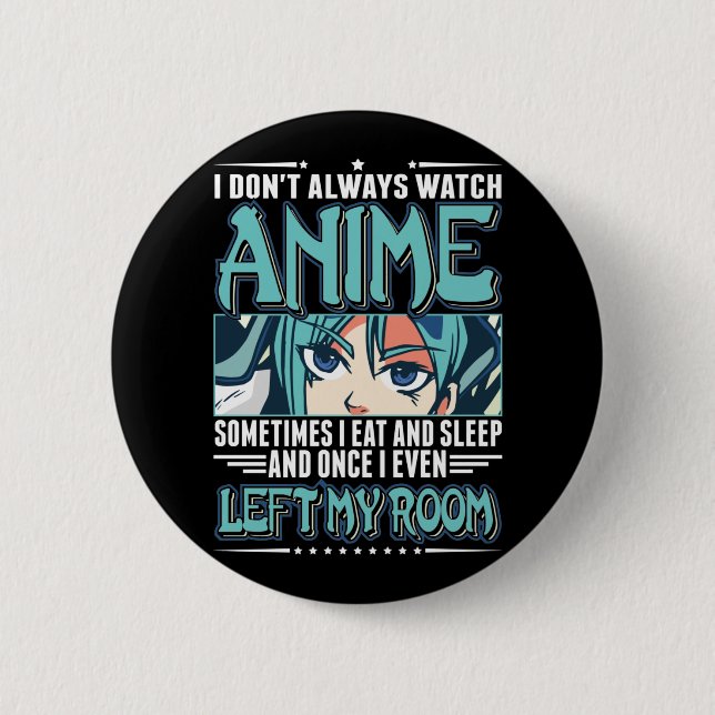 Japanese Anime Girl Otaku Teen Manga Fan Button (Front)