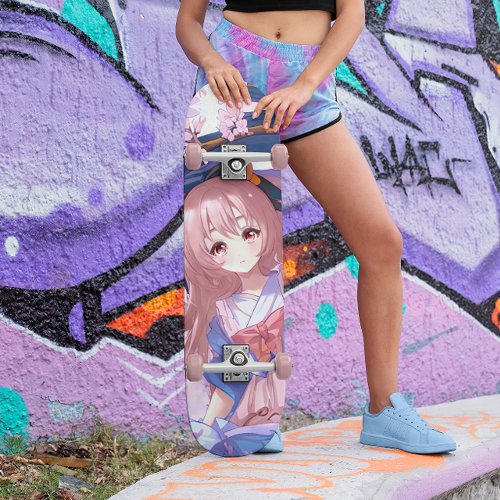 Japanese Anime Girl  Skateboard