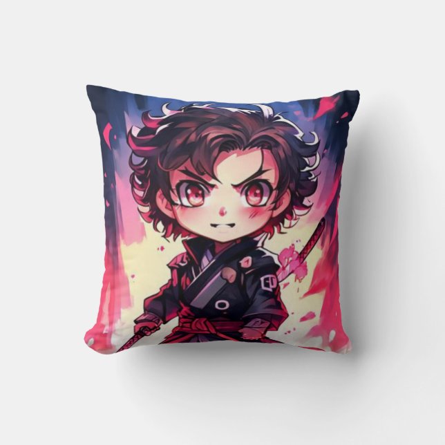 Japanese Anime Kimetsu no Yaiba Throw Pillow (Front)