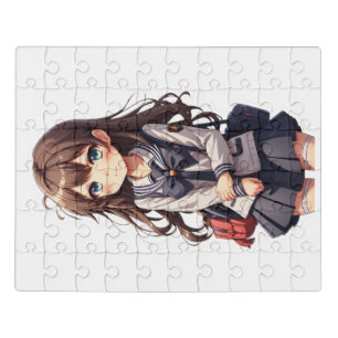 Japanese Anime School Girl Jigsaw Puzzle