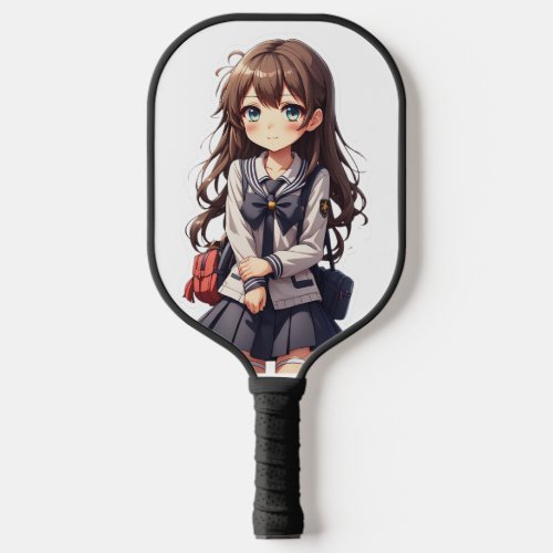 Japanese Anime School Girl Pickleball Paddle