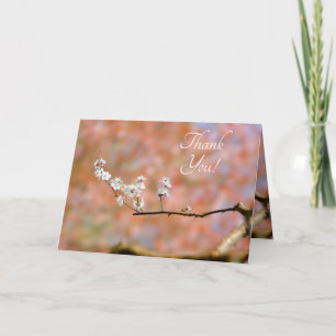Japanese Apricot flowers Letterpress Thank You Card