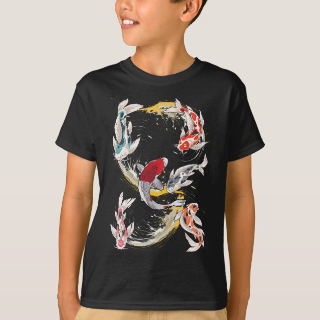 Japanese Aquaculture Koi Fishes T-Shirt (Front)