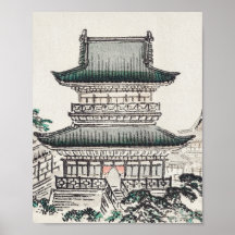 Japanese Architecture by Kōno Bairei Poster