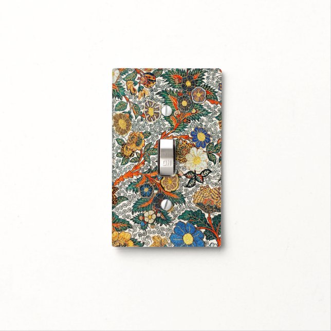 Japanese Art 15th Century Floral Light Switch Cover (In Situ)