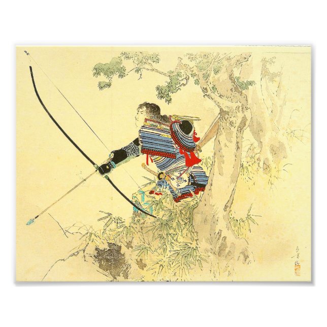 Japanese Art - A Samurai With A Longbow And Arrows Photo Print (Front)