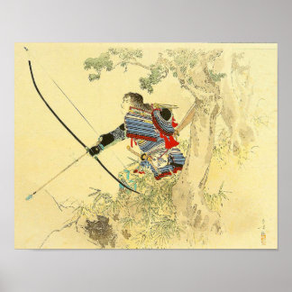 Japanese Art - A Samurai With A Longbow And Arrows Poster