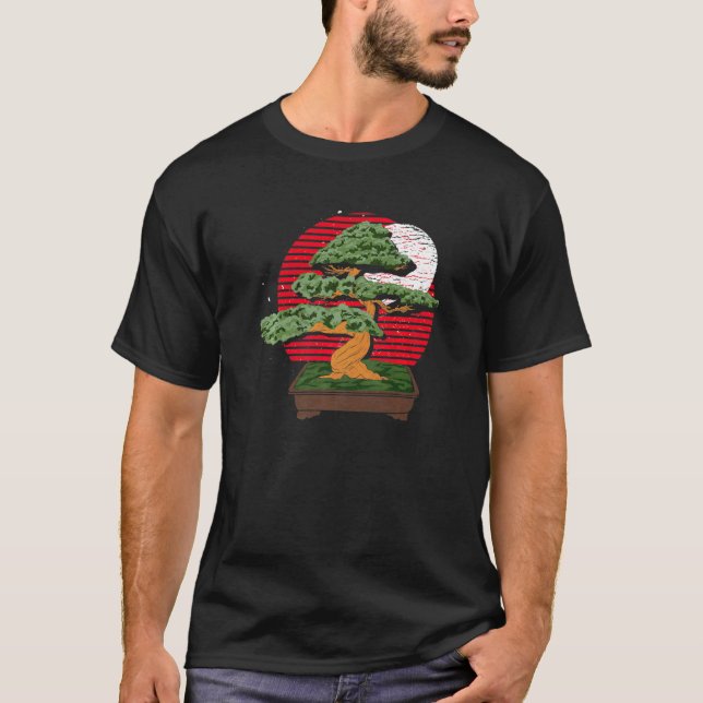 Japanese Art Aesthetic Japan Culture Retro Bonsai  T-Shirt (Front)