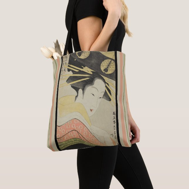 Japanese Art by Chokosai Eisho Tote Bag (Close Up)