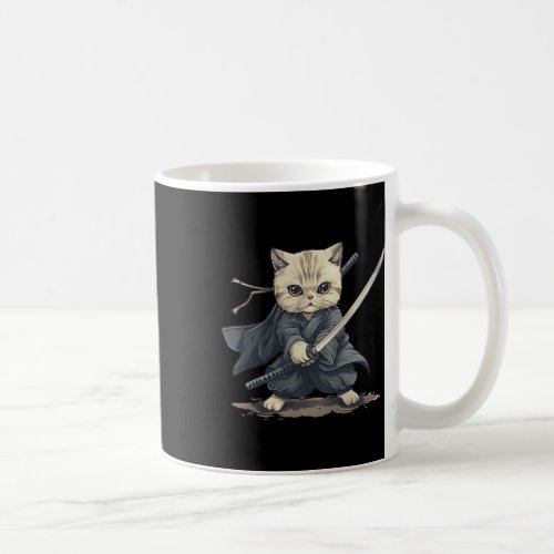 Japanese Art Cat Ninja Ukiyo_e Anime Style Samurai Coffee Mug