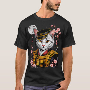 Japanese Art Cat Ninja Ukiyo-E Anime Style T-Shirt