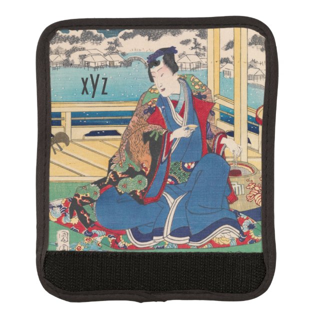 Japanese Art custom luggage handle wrap (Front)