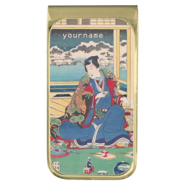 Japanese Art custom money clip (Front Vertical)