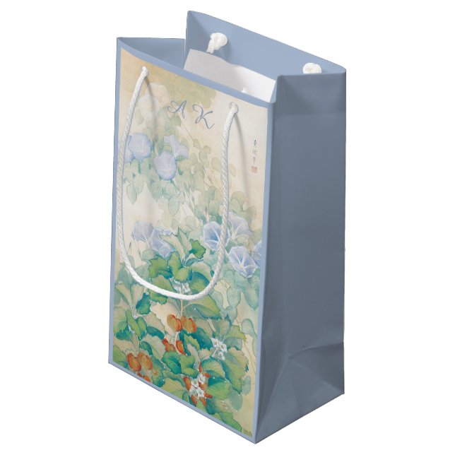 Japanese Art custom monogram gift bag (Back Angled)