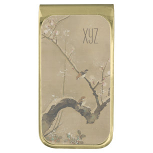 Japanese Art custom monogram money clip