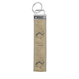 Japanese Art custom monogram wrist key chain