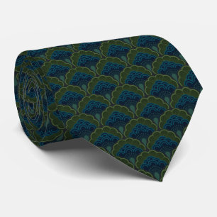 Japanese art deco style_Deep Forest Neck Tie