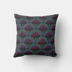 Japanese art deco style_Midnight Throw Pillow