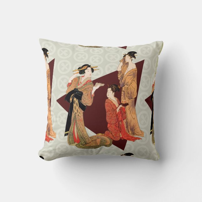 Japanese Art Design Throw Pillows (Front)
