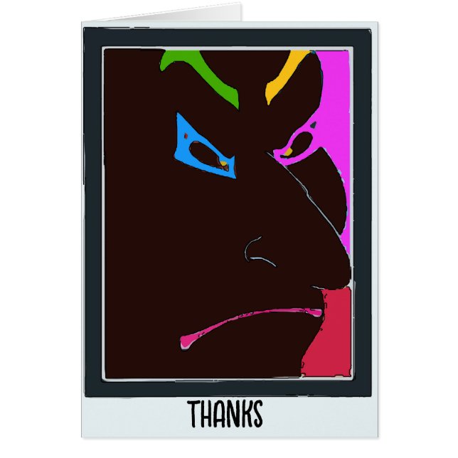 Japanese Art Face, add edit text to persona;ize. Cards (Front)