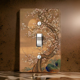 Japanese Art Full Moon Gold Tree Blossoms Light Switch Cover