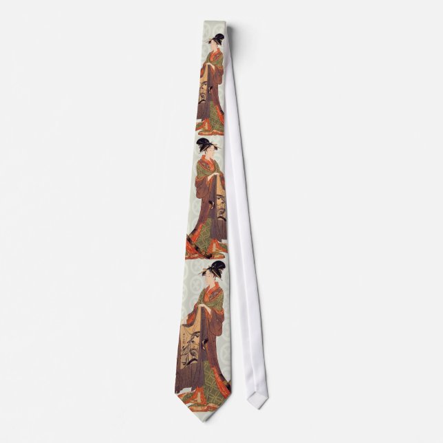 Japanese Art Geisha Design Necktie (Front)