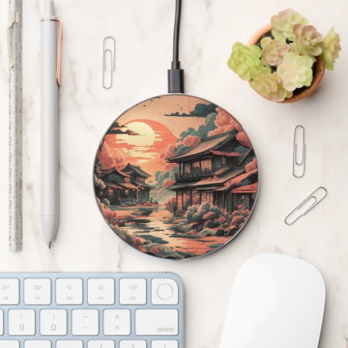 Japanese Art Inspired Village Wireless Charger