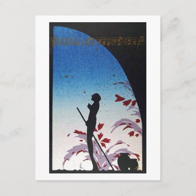 JAPANESE Art Music Vintage Postcard (Front)