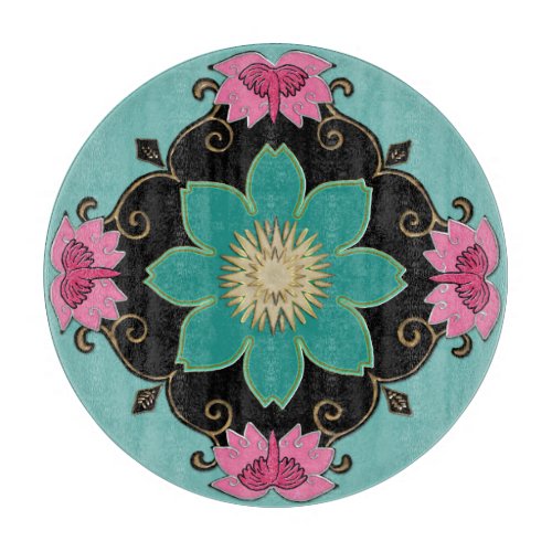 Japanese Art Nouveau Rosette Cutting Board