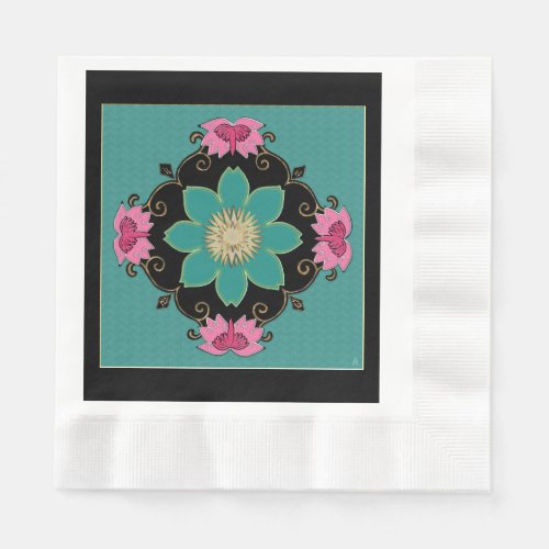 Japanese Art Nouveau Rosette Napkins