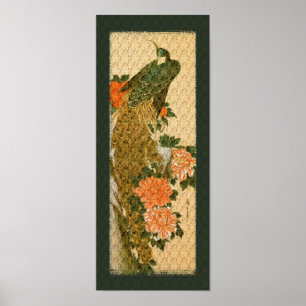 Japanese Art Peacock And Flowers Poster