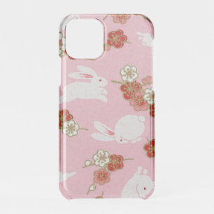 Japanese Art Pink Sakuras and Rabbits iPhone 11 Pro Case
