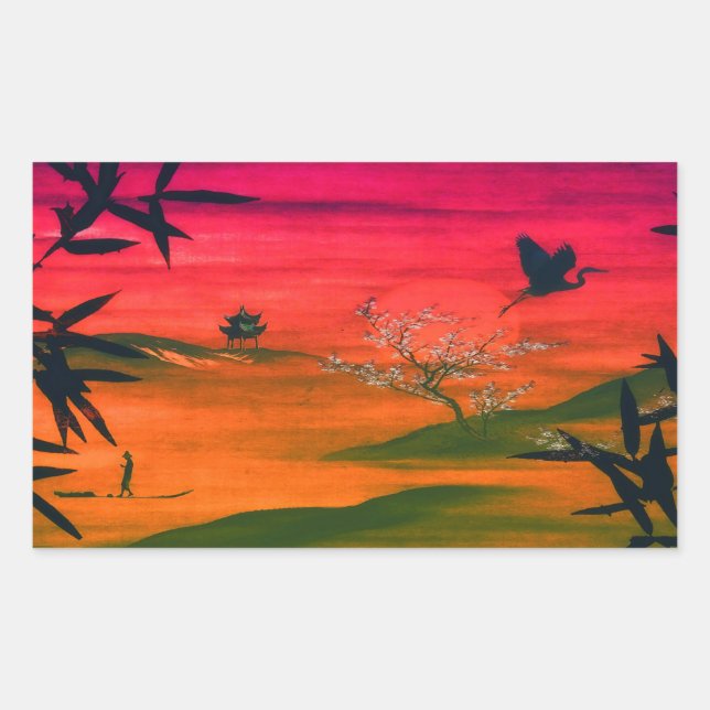 JAPANESE ART RECTANGULAR STICKER (Front)