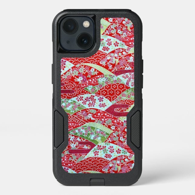 Japanese Art Red Floral Origami Yuzen S8 Case (Back)