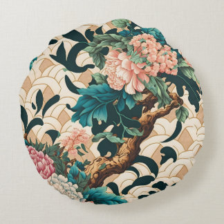 Japanese Art Round Pillow