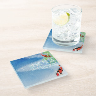 Japanese art -Shoot the breeze and clear stream - Glass Coaster