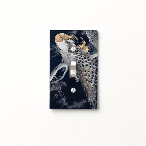 Japanese Art Two Peacocks in a Tree Asian Light Switch Cover