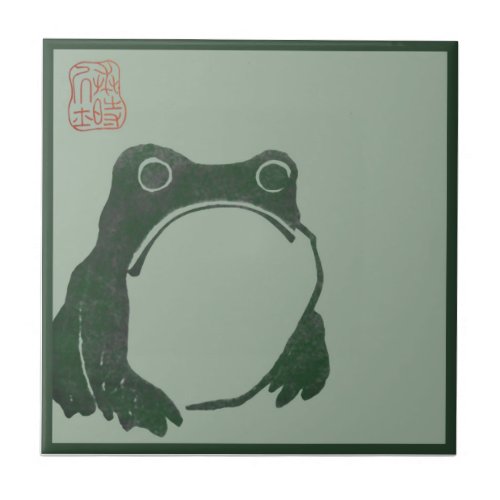 Japanese art ukiyo frog ceramic tile