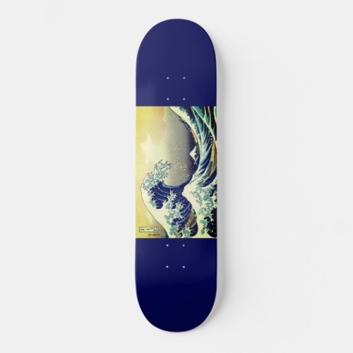 Japanese artwork painting wave skateboard