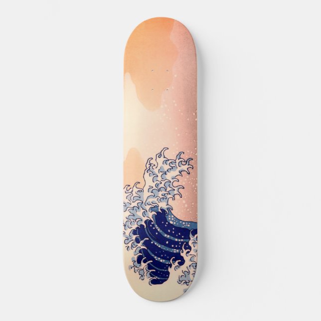 Japanese artwork painting wave, skateboard (Front)