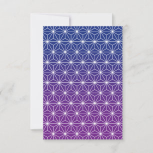 Japanese Asanoha Blue & Purple Personalized Thank You Card