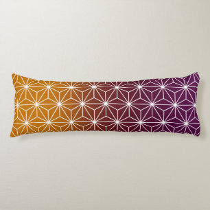 Japanese Asanoha Burgundy & Gold Body Pillow