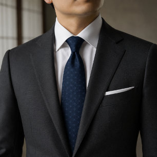 Japanese Asanoha Leaf Monochrome Neck Tie