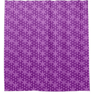 Japanese Asanoha or Star Pattern - amethyst purple Shower Curtain
