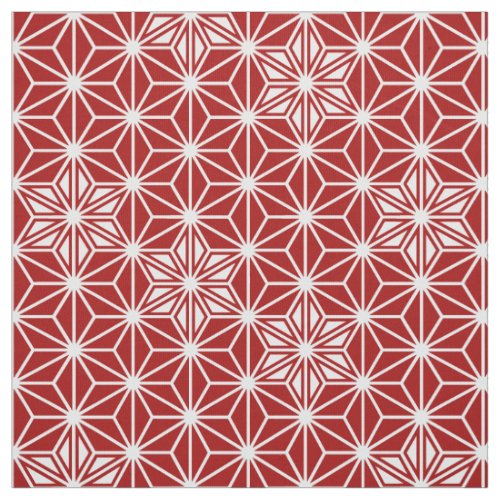 Japanese Asanoha or Star Pattern dark red Fabric
