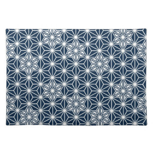 Japanese Asanoha or Star Pattern, indigo blue Placemat