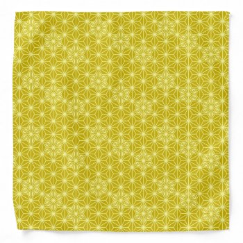 Japanese Asanoha Or Star Pattern  Mustard Gold Bandana by Floridity at Zazzle