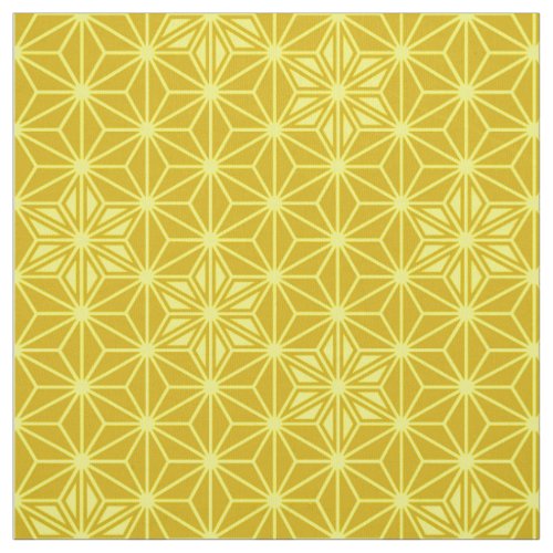 Japanese Asanoha or Star Pattern mustard gold Fabric