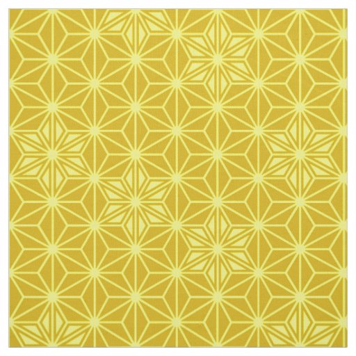 Japanese Asanoha or Star Pattern, mustard gold Fabric